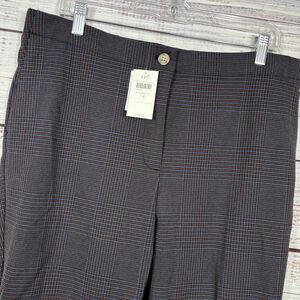 J Jill Dress Pants Bistretch Twill Women Size 14 Black Multi Plaid Pockets NEW